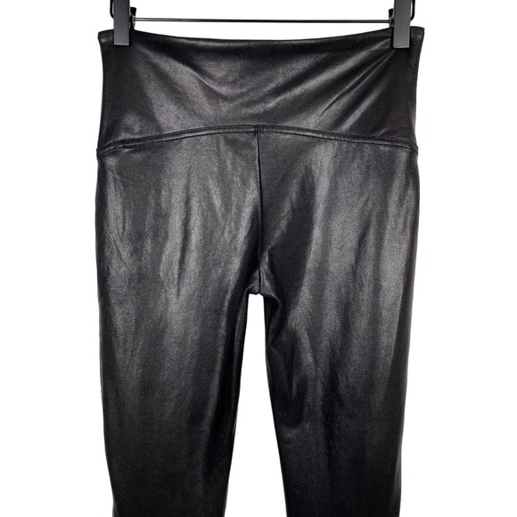 SPANX Faux Leather Leggings Black Large Casual Dressy Ankle Length - Picture 11 of 15